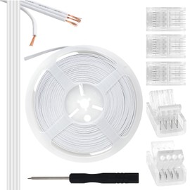 RGBZONE 4 Pin 10mm LED Strip Connector Kit 32.8ft 4 Pin RGB Extension Wire and 5 Pcs 4 Pin LED Strip to Wire Connectors for 10mm IP20/IP65 5050 3528 SMD RGB LED Strip Light