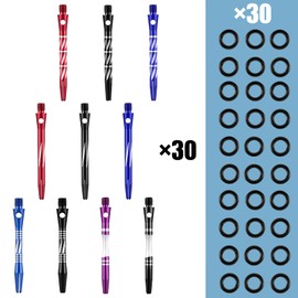 30 Pcs Aluminum Dart Shafts for Steel Tip 50 mm 53 mm Dart Stems Dart Accessories with 30 Rubber Rings 120 Replacement Flights and 1 Dart Wrench for Outdoor Indoor Sports (Regular Color)