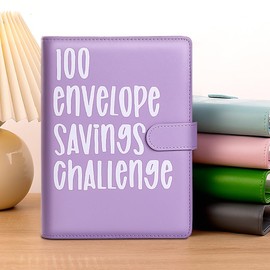 Libro De Ahorro De Dinero De 100 Dias,2024New Savings Challenges Book with Envelopes, 100 Envelopes Money Saving Challenge,Money Saving Binder (Black)
