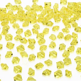 AWARDSEN Pack of 500 Gold Acrylic Decorative Diamonds, Gemstones for Wedding, Crafts Decoration, Glitter Stones, Decorative Stones, Party, Vase Funding, Muggle Stones, Colourful