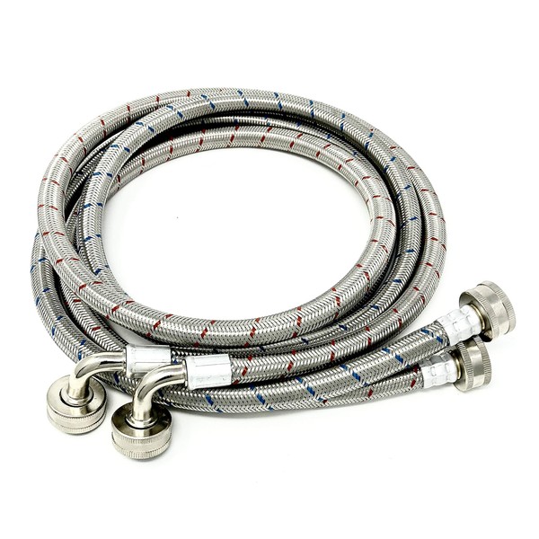 2-Pack Premium Stainless Steel Washing Machine Hoses - 8 FT