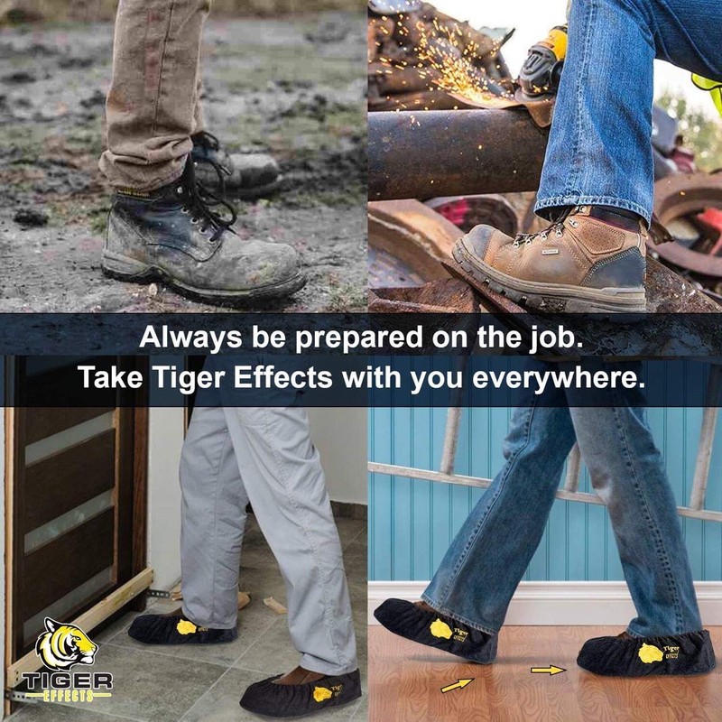 Tiger Effects Reusable Shoe Covers Slip-on Washable Work Boot Protectors