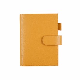 Moterm Leather Cover for Stalogy B6 - with Back Pocket, Pen Loop and Card Slots (Pebbled-Mustard, B6+)