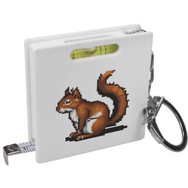 'Pixel Art Red Squirrel' Keyring Tape Measure/Spirit Level Tool (KM00035183)