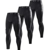 LAFROI Men's 3-Pack Quick Dry Cool Compression Fit Tights Leggings