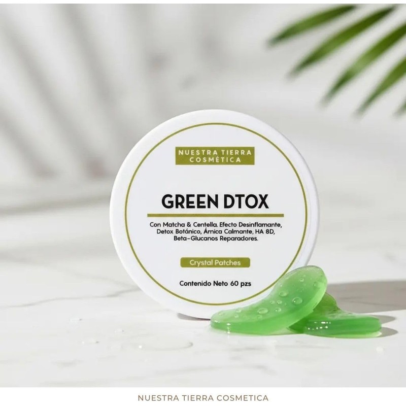 Nuestra Tierra Cosmética Green Dtox Crystal Parches con Matcha y