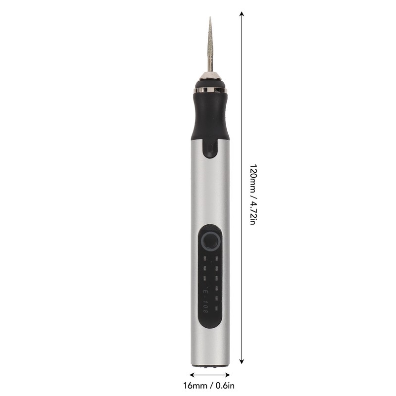 Electric Engraving Pen Aluminum Alloy Silver Mini Micro Engraver with
