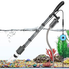 fishkeeper Electric Aquarium Vacuum Gravel Cleaner, 25W 6 in 1 Multifunction Fish Tank Cleaner Kit Gravel Vacuum for Fish Tank Adjustable Flow for Automatic Wash Sand & Water Changer