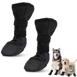 1 Pair Dog Paws Recovery Shoe, Adjustable Dog Socks, Dog Shoes, Paw Protection, Pet Wounds Prevent Licking, Breathable, Soft, Prevent Infections, for Healing Protection After Wounds, L