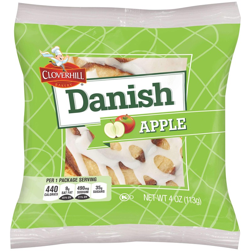 Cloverhill Round Apple Danish Value Pack, Individually Packaged, Pack of