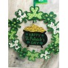 Unbranded St Patrick's Day Green Wreath Shamrocks Hanging Sign Irish