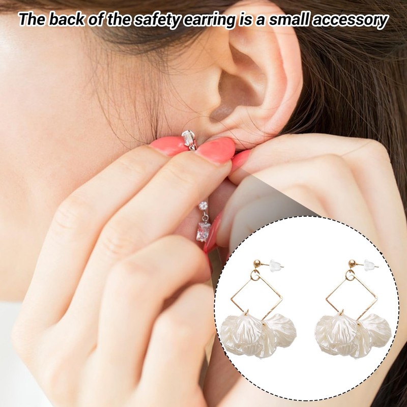 500pcs Plastic Earring Backs, Clear Soft, Non-Slip, Secure Fit, Replacement