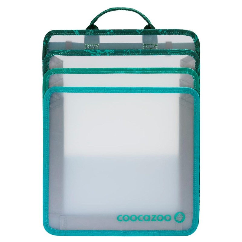 coocazoo Fresh Mint Folding File Box, Grey/Green, with Carry Handle,
