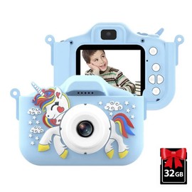 Kids Camera, Kids Camera, Toy Camera, Children, Digital Camera, Game, 4 Years, 5 Years, 6 Years, Elementary School Students, Girls, Boys, 32G, SD Card Included, 20 Megapixels, Japanese Instruction