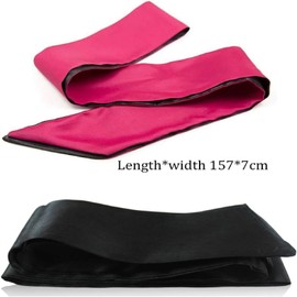 Silk Blindfold 2Pcs Satin Eye Mask, Adjustable 62 Silk Sleeping Mask for Travel/Nap/Meditation - Premium Satin, Pressure-Free Design for Adults & Kids (Black+Red)