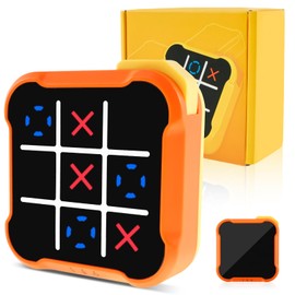 Toe Board Toy Game Electronic Memory Games Training Infinite Toe Game for Indoor Game Handheld Puzzle Game Console Portable Enduring Tic TACS Toe Bolt Game for Kids Adults (Orange)