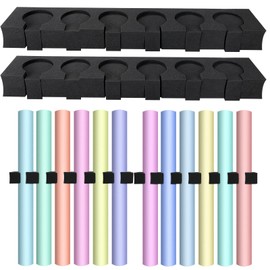 Colarr 2 Sets Seamless Paper Roll Storage Clip Photo Backdrop Wrap Paper Storage Rack 33 x 3 x 6 Inches Wall Mount Backdrop Holder Rack for Home Office School Photography Studio