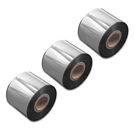 vhbw 3 x Thermal Transfer Tape Compatible with Printronix T5208, T5206, T5306 Printer Label Printer, Smudge-Proof, 50 mm x 300 m, Wax Resin Black