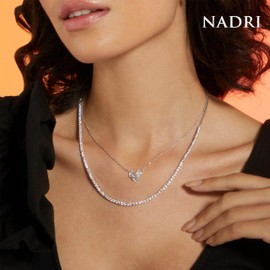 NADRI Cluster Heart Necklace - Necklaces for Women With Extender, Hypoallergenic Heart Necklace, Dainty Jewelry for Women Great Gifts for Women