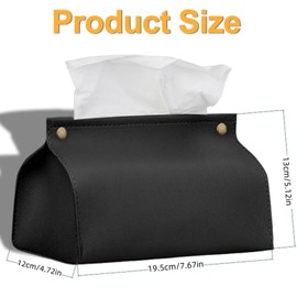BEANPRECOY Leather Tissue Box Cover Holder, Refined Modern PU Leather Tissue Box Holder Rectangular Tissue Box Covers for Kleenex, Napkin,Organizer Tissue Holder for Bathroom Car Home Office