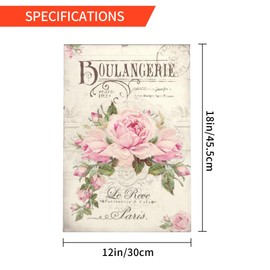 Pink Rose Garden Vintage Spring Flag Garden Flag 12x18 Inch Double Sided For Outdoor Summer House Yard Decoration