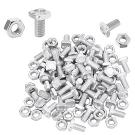 50 Sets Greenhouse Nuts and Bolts Square Head 10mm,Aluminium Greenhouse Hex Nuts and Square Head Bolts for Installing Building Repairing and Fixing Green house Accessories