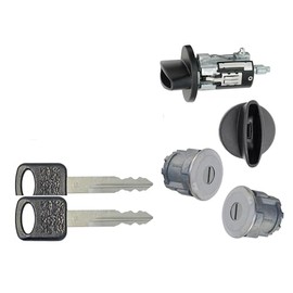 Ford Ignition Switch Lock Cylinder + Pair (2) Door Lock Cylinder W/2 Logo Keys LC6177 + DL5886