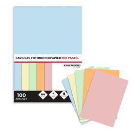 Emerson Coloured Printer Paper Copy Paper Pastel Colours Mix A4 5 x 20 Sheets 80 g/m2 210 x 297 mm 100 Sheets Printers: Laser, Inkjet, Photocopier, Fax, Crafts