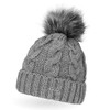 Neverless Ladies Knitted Fur Pom Pom Faux Fur Winter Hat