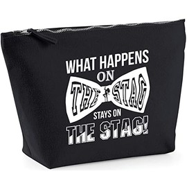 Hippowarehouse What Happens On The Stag Stays On The Stag! printed make up cosmetic wash bag 18x19x9cm