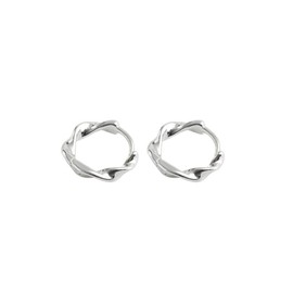 Silver Twisted Hoop Earrings for Women Silver Huggie Hoop Earrings Chunky Thick Open Hoop Earrings Wide Thick Lightweight Earring Fashion Dainty Earring for Girls