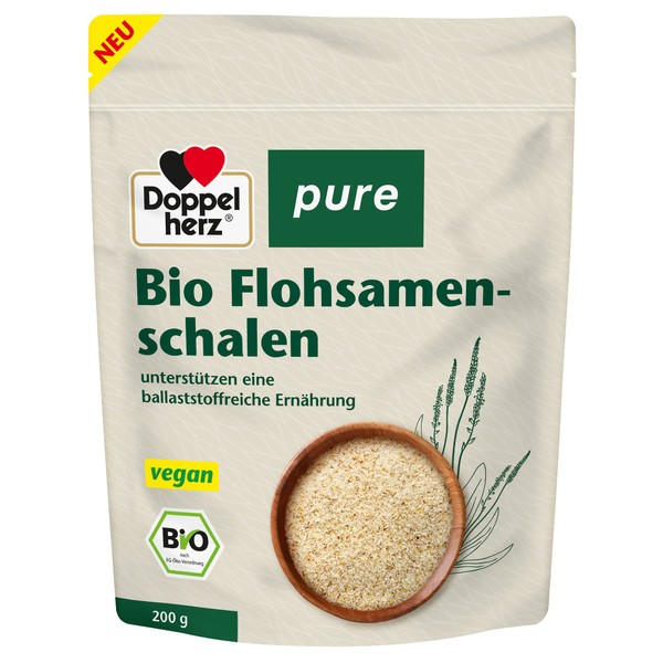 Doppelherz Pure Organic Psyllium Husks - Tasteless - To Support Natural Digestion and Intestinal Health - 200 g