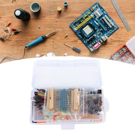 Electronics Component Basic Starter Kit, DIY Electronics Components Kit Assortment, R3 Project Starter Kit with Precision Potentiometer, Buzzer, Capacitor, 830 Hole Breadboard