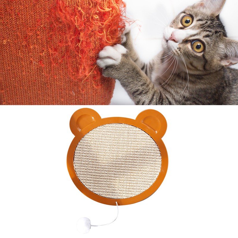 Sisal Cat Scratching Board Cartoon Cute Bear Head Shape Grinding