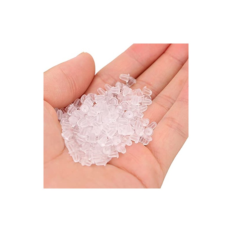Respaldos de Aretes de Silicona Transparente 500 Piezas