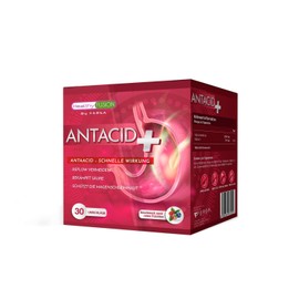 Antacid +| Anti-Acid und Anti-Magen-Reflux | Schützt und stärkt die Magengesundheit | Calciumcarbonat-Formel | Genießen Sie Ihre Mahlzeiten | 60 Tabletten | Kautabletten, rote Früchte