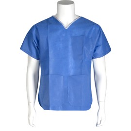 ABENA Scrub Suit | Shirt | XL | 78x68cm | Dark Blue | SMS | Single Packed | Non-Sterile | Single Use | Medical Scrubs | Unisex Medical Uniforms & Scrubs | 3 Pocket Scrub Tops |