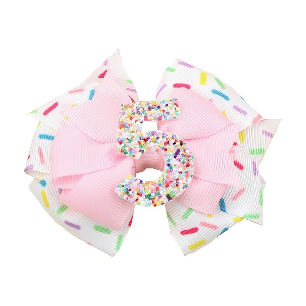 Happy Birthday Bow Hair Clip for Girls Teen 5 Year