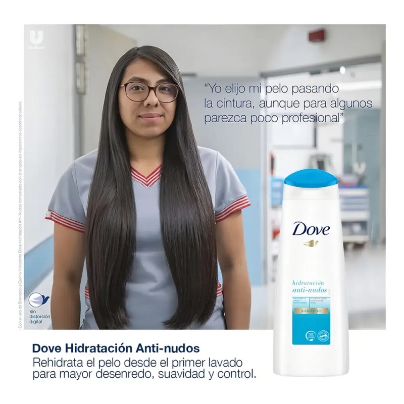 Dove Shampoo Hidratación Anti-nudos 350ml