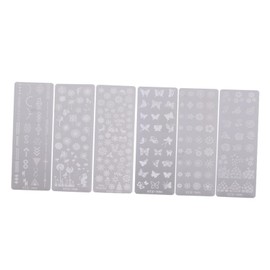 Baluue 6pcs Christmas Nail Manicure Stamping Plates Festive Nail Art Templates for Design Includes Various Holiday Patterns for Family Fun