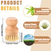 Nuenen 6 Packs Bamboo Dish Scrub Brushes Wooden Scrubbers Set