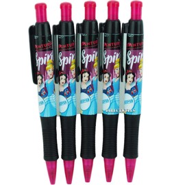 5 Princess Snow White, Cinderella and Rapunzel Retractable Pens Pack