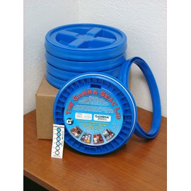 Gamma Seal Lid, Blue, 5 Pack - New! - Boxed! - 5 Gallon Bucket Lids (Fits 3.5, 5, 6, 7 Gal.) Storage Container Lid