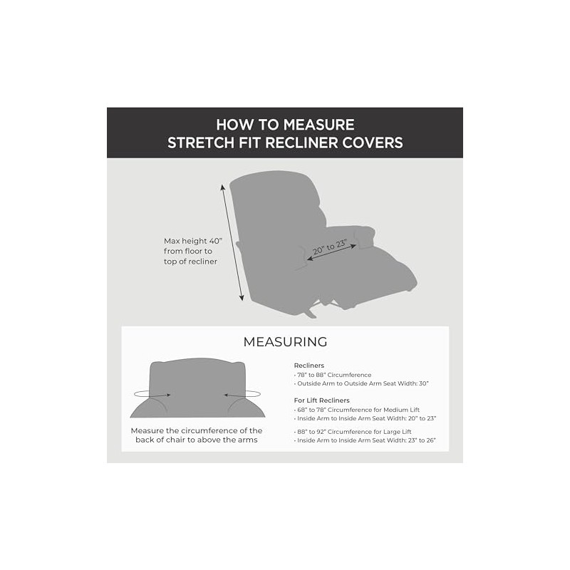 Stretch Oxford Recliner Slipcover | Form Fit | Machine Washable