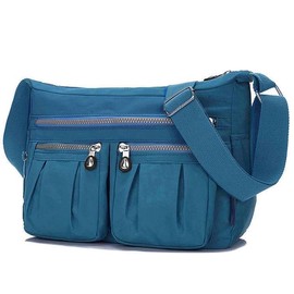 GFM® Womens Nylon Waterproof Cross Body Shoulder Bag - Dark Turquoise Blue - (88)(NCB-S1-161-GHTXNL)