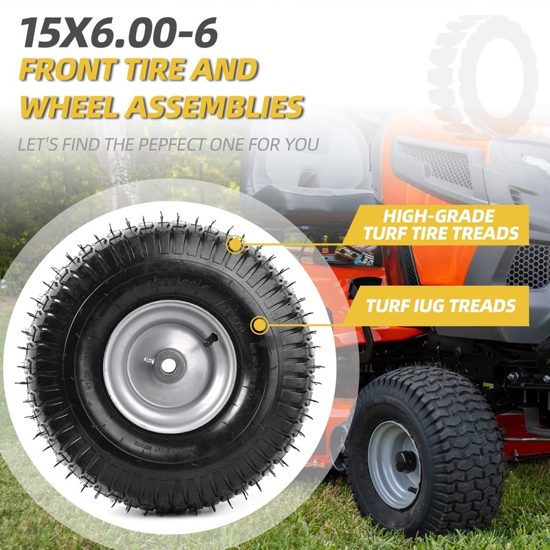 AR-PRO (2-Pack) 15 x 6.00-6 Tire and Wheel Assembly, Replacement