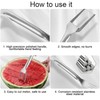 SSKHE 2Pcs Stainless Steel Fruit Slicer, 2 in 1 Double