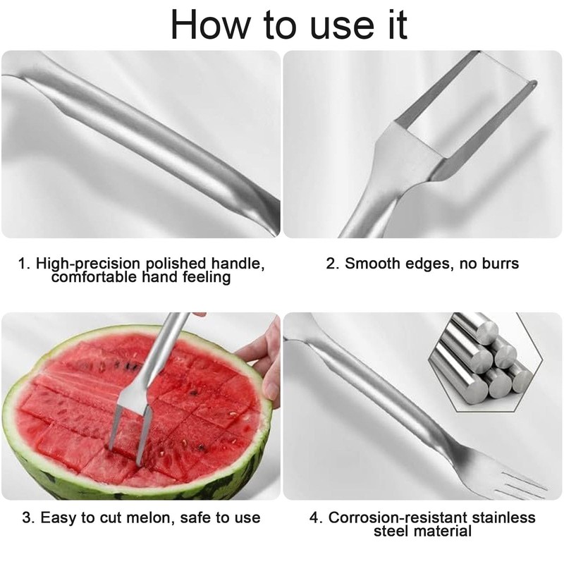 SSKHE 2Pcs Stainless Steel Fruit Slicer, 2 in 1 Double