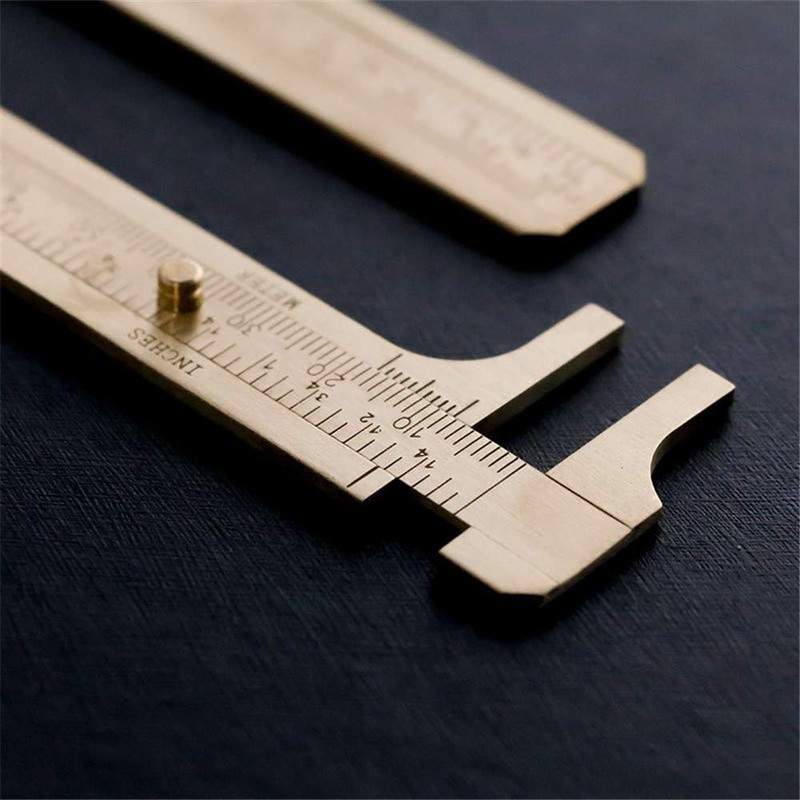 Handy Sliding Gauge Brass Vernier Caliper Ruler Measuring Tool Double