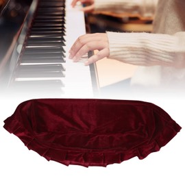 Piano Bench Cover, Piano Stool Cover, Removable Golden Velvet Chair Cover, Elastic Pleuche Piano Stool Cover for Single Seat Pianos (Purple)